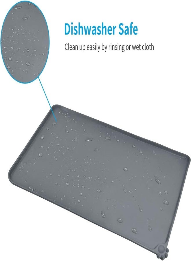 BITTZOOT Silicone Pet Feeding Mat, Waterproof Dog and Cat Food Mat With Raised Edges, Water Bowl Placemats, Prevent Spill (47 x 30 cm) - Image 5